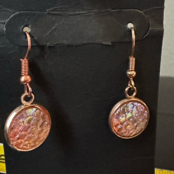 Elegant Rose Gold Tone Dangle Earrings - Picture 1 of 6